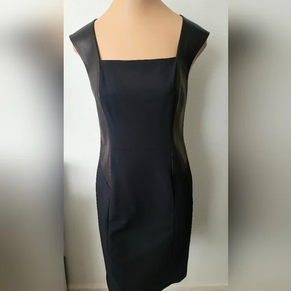 RAG & BONE Black Nylon/ Leather Sheath Dress Size 4 RAG & BONE Black Nylon/ Leather Sheath Dress Size 4